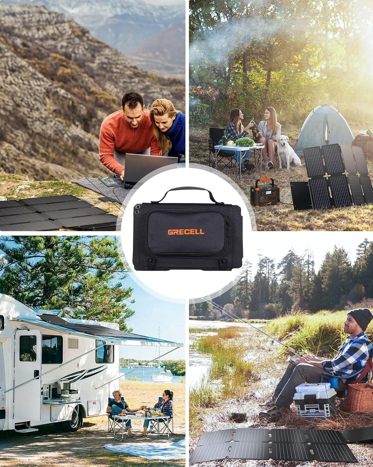 80W Portable Panel Foldable High Efficiency Outdoor Charger with QC3.0 USB-A Type-C Ports for Power Banks Tablets - Image 6
