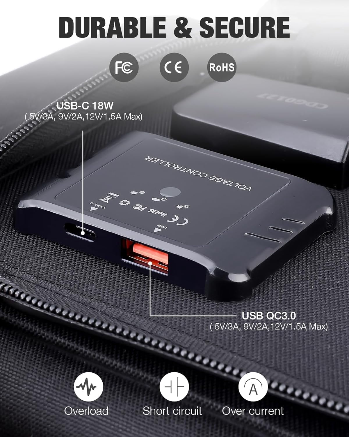80W Portable Panel Foldable High Efficiency Outdoor Charger with QC3.0 USB-A Type-C Ports for Power Banks Tablets - Image 7
