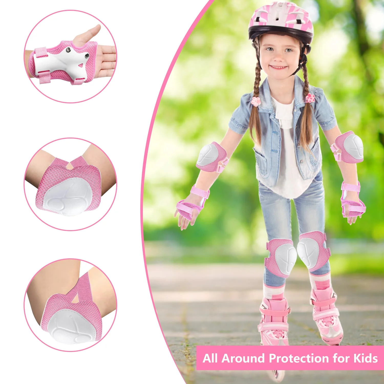 Kids Protective Gear Set - Knee Pads, Elbow Pads & Wrist Guards for Toddlers & Kids 2-8 Years - 3-in-1 Safety Gear for Skating, Cycling, Rollerblading, Scooter, and Outdoor Sports - Image 7