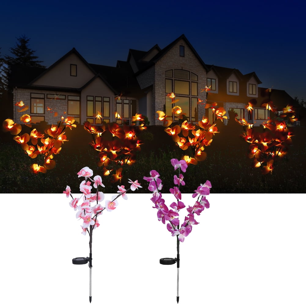 Rirool Solar Garden Stake Lights - Purple Pink Orchid Lights for Outdoor Garden, Lawn, Landscape, Driveway - Image 8