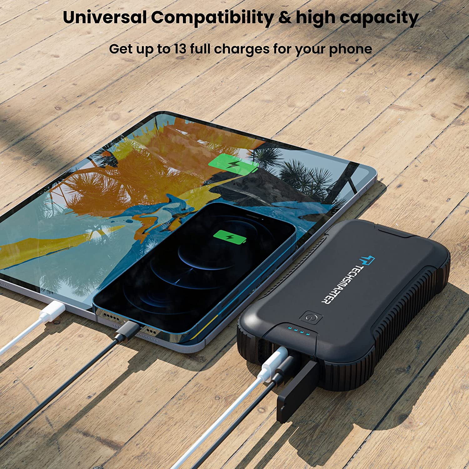 Rugged Waterproof Power Bank 30000mAh 45W USB-C Portable Charger for Outdoor Camping Laptop - Image 4