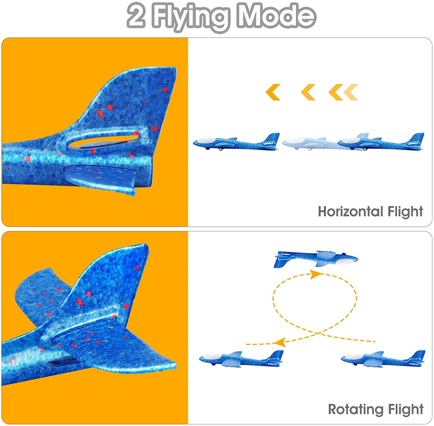 Rirool Airplane Launcher Toy for Kids, 3 Pack Outdoor Flying Foam Glider Catapult Planes with Stickers, Throwing Airplane Toys Birthday Gifts for Boys and Girls Ages 4-10 - Image 3