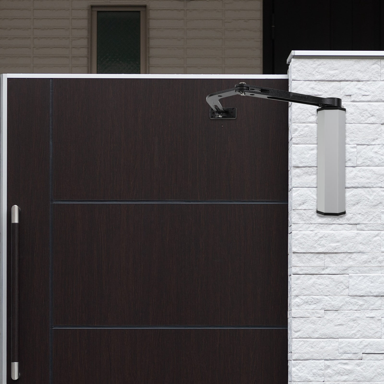 Modern Automatic Swing Gate Silver Electric Door Operator Closer Mechanism w/Remotes for Supermarkets - Image 5