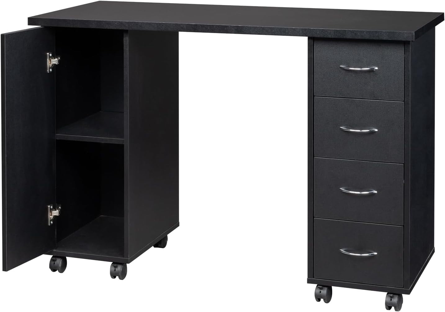 Karl home Manicure Table Nail Desk with Wrist Rest, 47.2"*21.3"*31.9" Nail Station or Nail Tech, Beauty Salon Nail Supplies Decor Workstation,with Storage Drawers & Cabinet, Black - Image 7