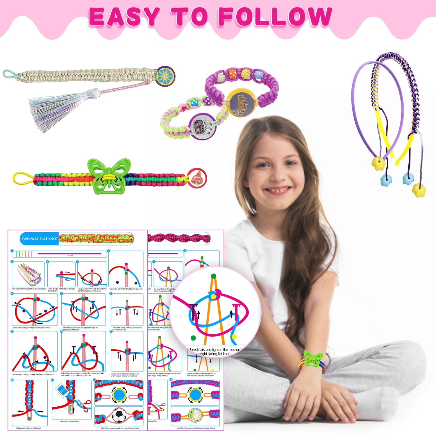 Rirool Friendship Bracelet Making Kit for Girls 8-12 - DIY Jewelry Craft Set, Resilient Friendship Bracelet Toy, Birthday Gift for Girls - Image 6