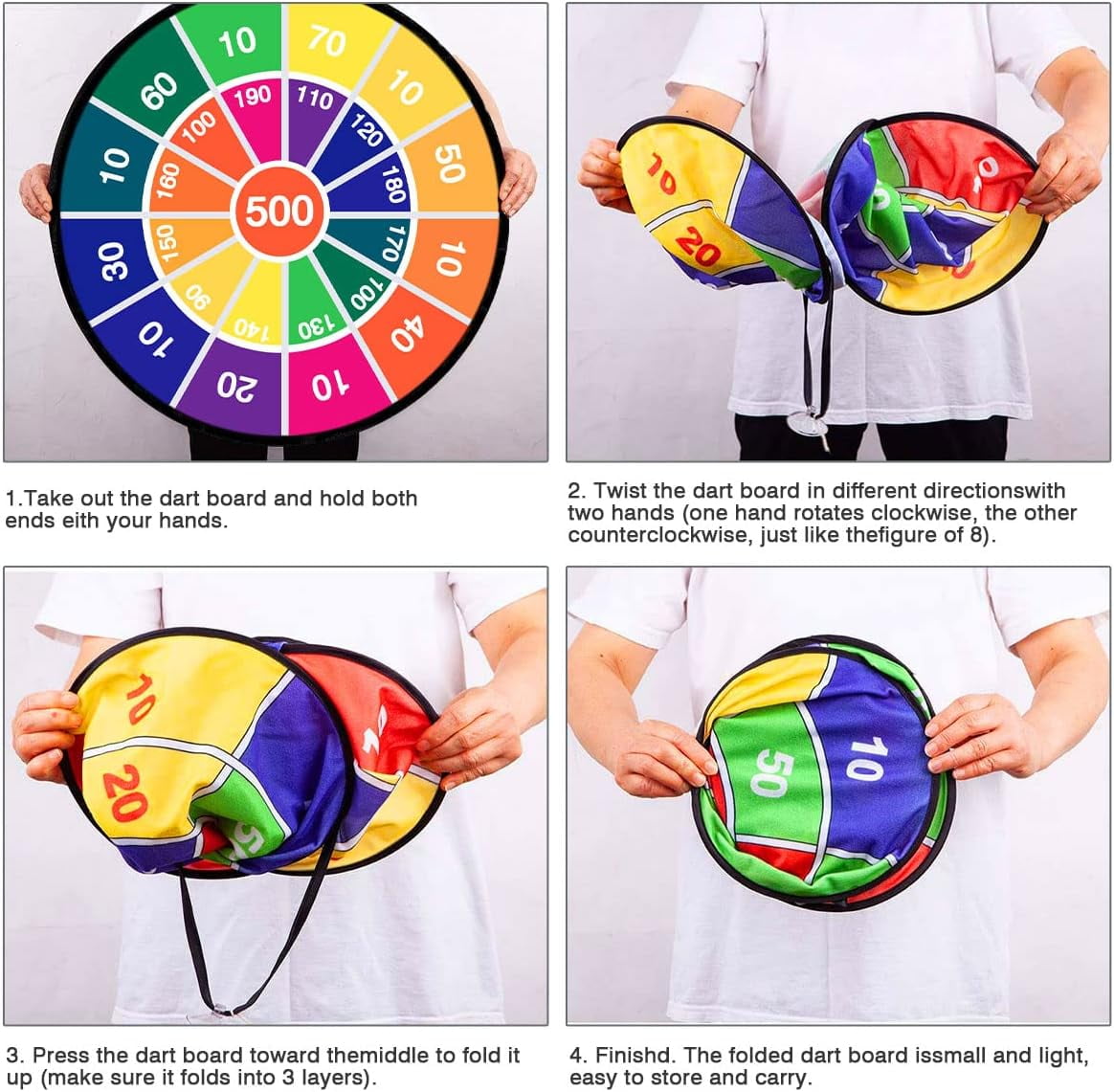 Rirool Kids Dartboard Set - Safe Board with 16 Sticky Plastic Balls - 28.3 Inches - Fun Family Party Game Gift - Image 2