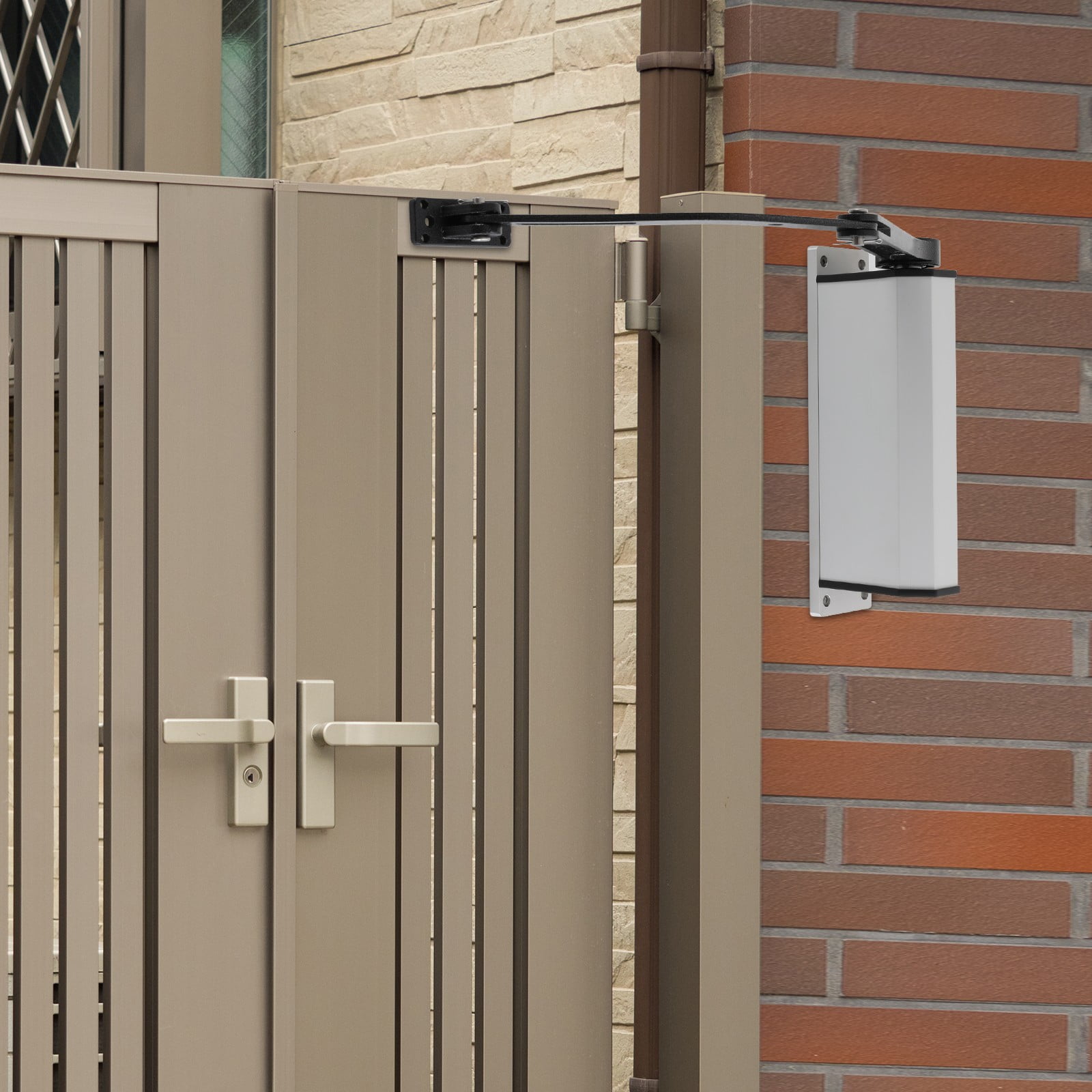 Modern Automatic Swing Gate Silver Electric Door Operator Closer Mechanism w/Remotes for Supermarkets - Image 18