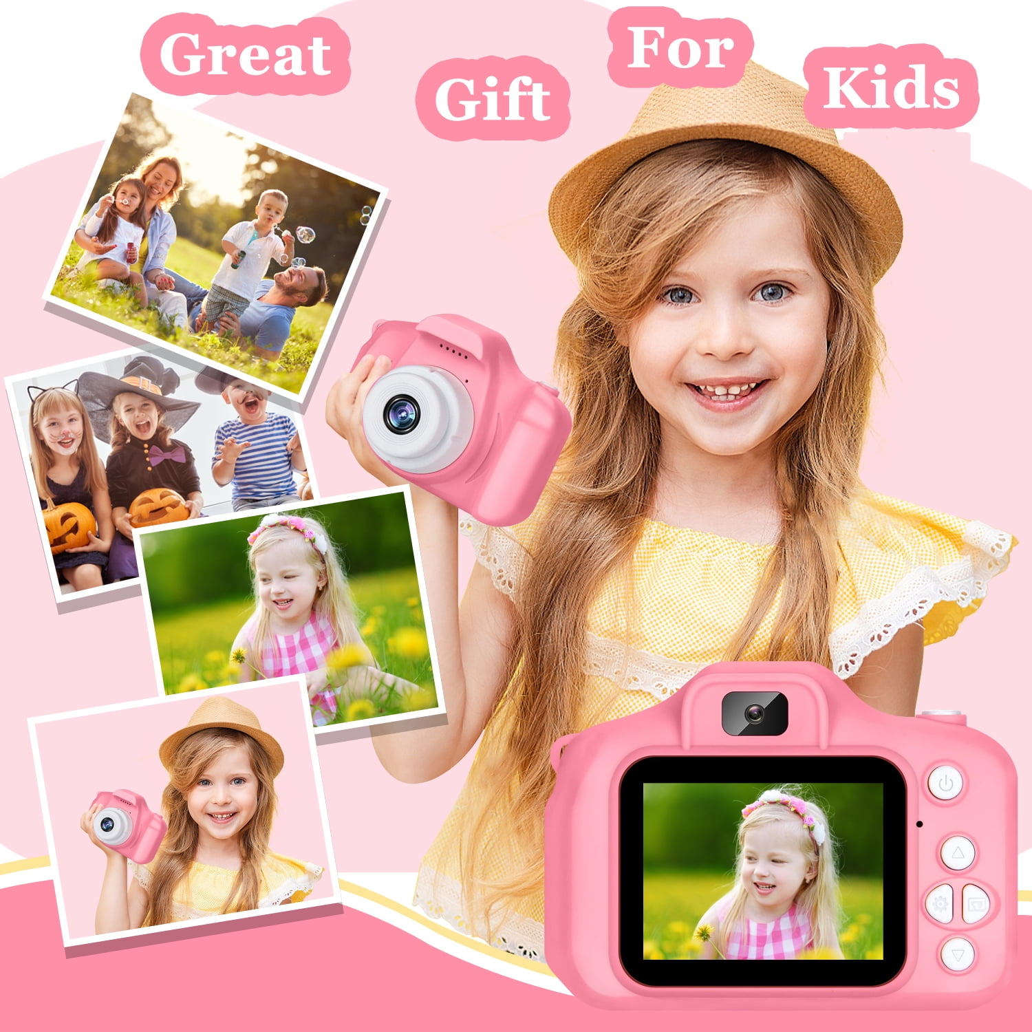 Rirool HD Kids Digital Camera for Girls 3-12, 13MP Video & Photo Camera with 32GB SD Card, Selfie Camera for Toddlers, Best Birthday Gift for 3-10 Year Old Girls (Pink) - Image 8