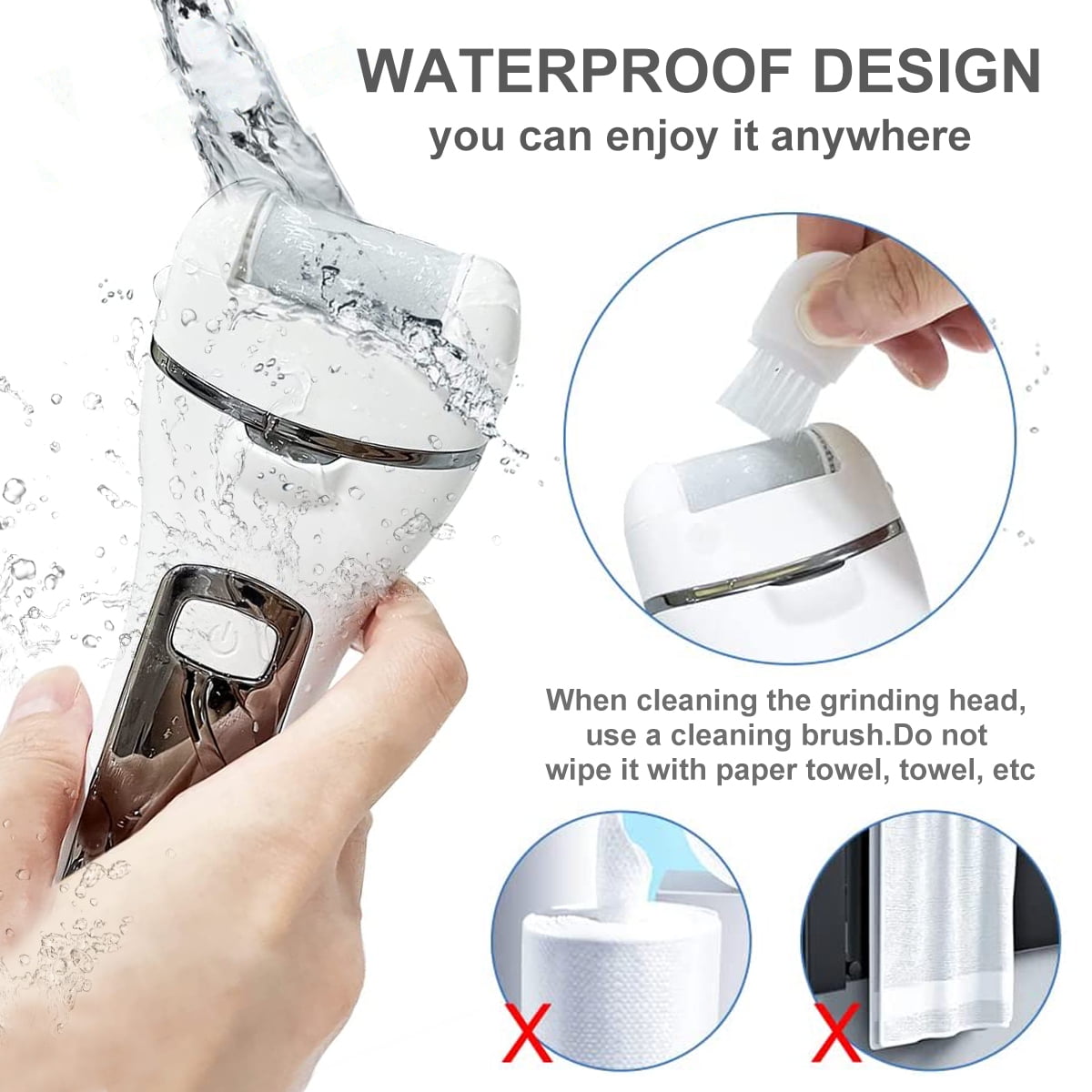 Rirool Electric Callus Remover Kit, 18-in-1 Pedicure Tool Set with 3 Roller Heads for Removing Cracked Heels and Dead Skin,White - Image 4