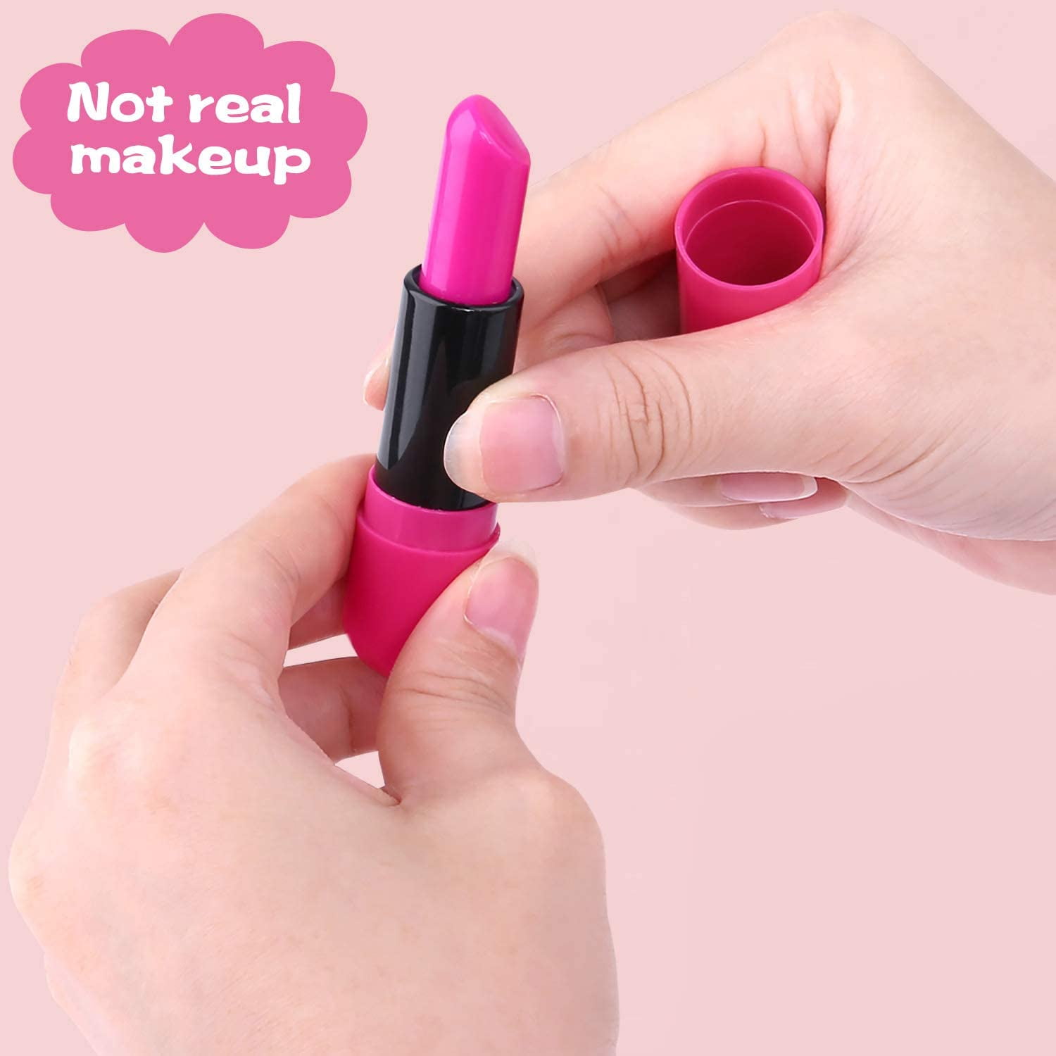 Rirool Play Kit for Girls - Vanity Set and Pretend Makeup Case - Perfect Gift for Toddlers and Kids - Pink - Ages 3-8 (Not Real Makeup) - Image 8