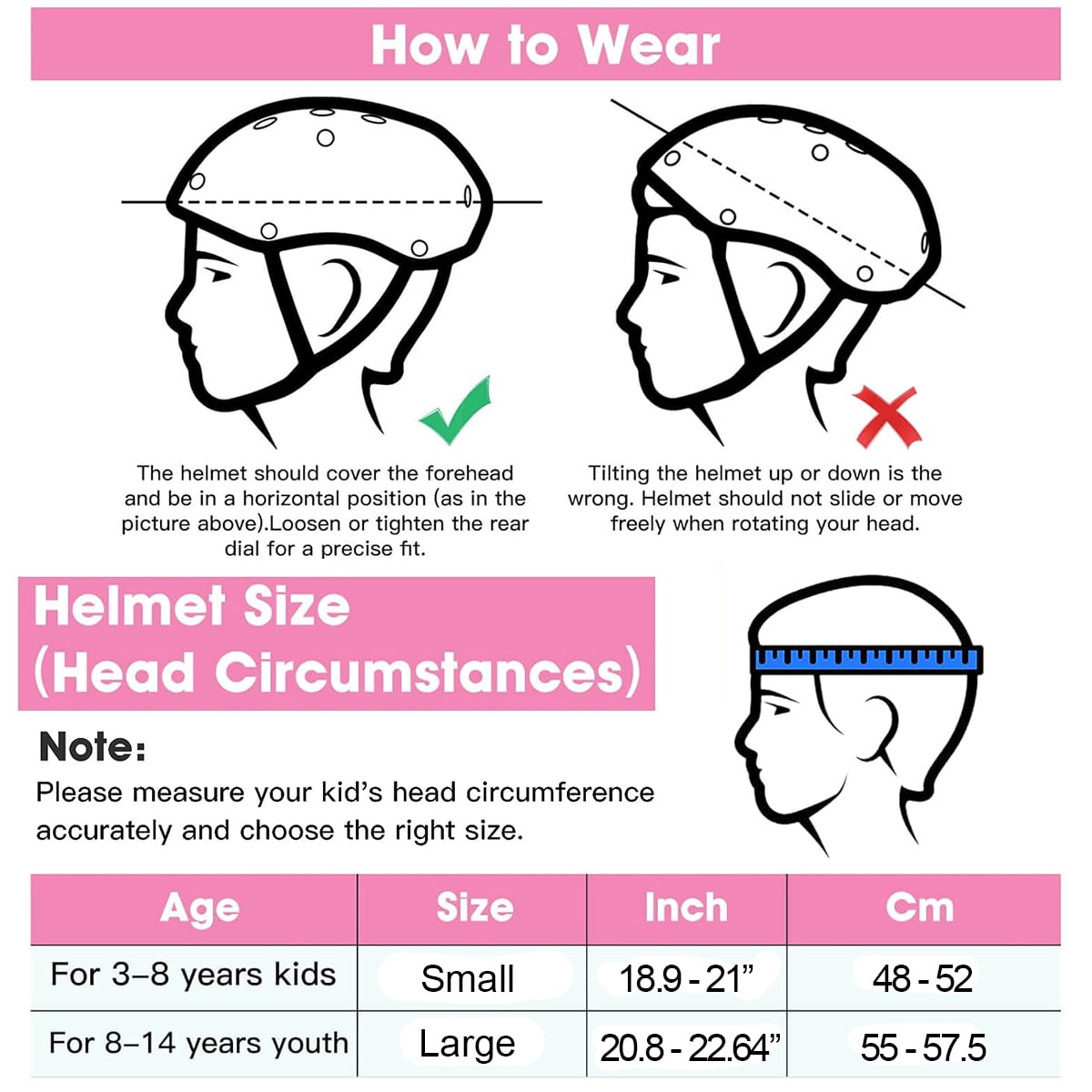 Rirool Kids Bike Helmet & Protective Gear Set - Ages 3-10 Boys Girls - Skateboard Cycling Scooter Rollerblading - Pink - Image 8