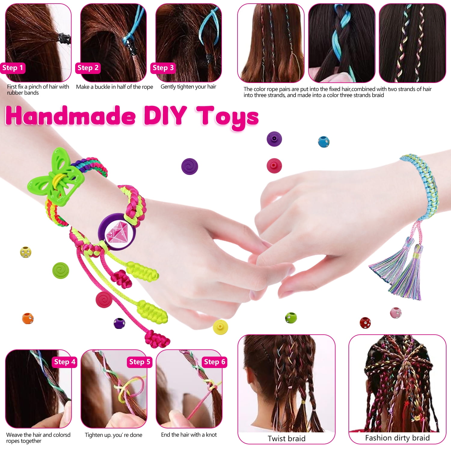 Rirool Friendship Bracelet Making Kit for Girls 8-12 - DIY Jewelry Craft Set, Resilient Friendship Bracelet Toy, Birthday Gift for Girls - Image 5