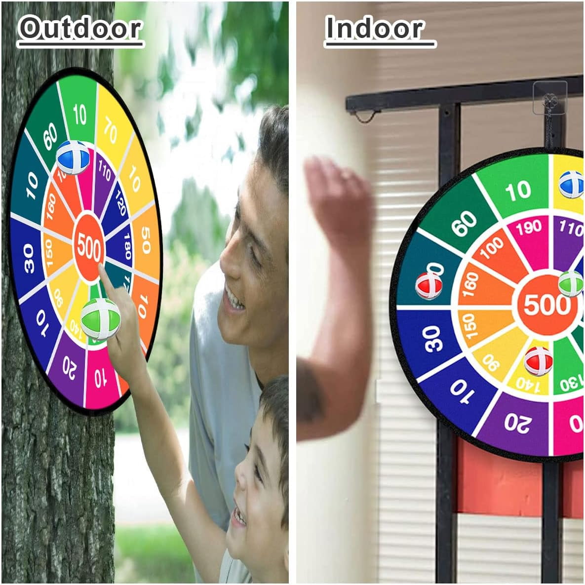 Rirool Kids Dartboard Set - Safe Board with 16 Sticky Plastic Balls - 28.3 Inches - Fun Family Party Game Gift - Image 8