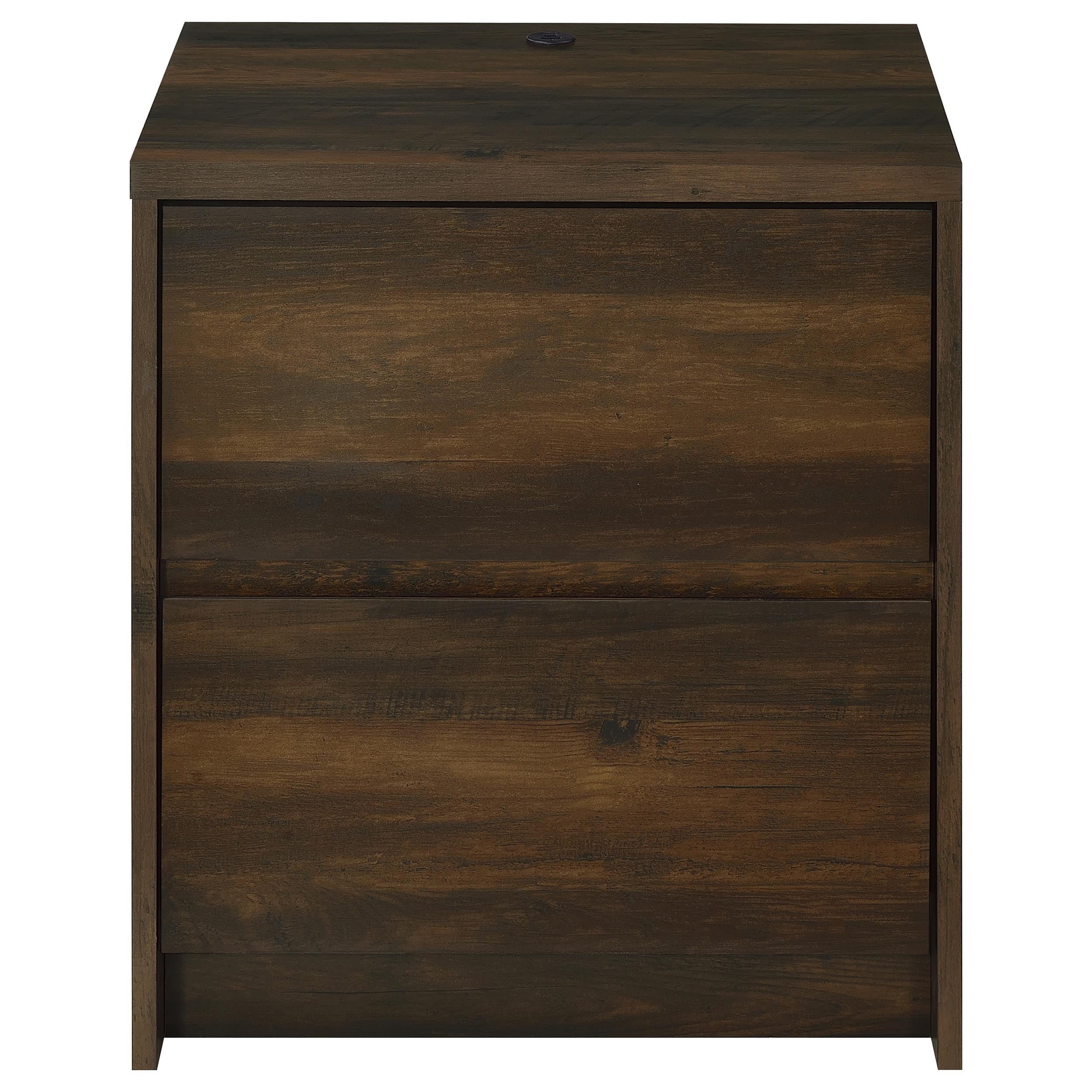 Geary Dark Pine 2-Drawer Nightstand with LED Motion Sensor Light & Dual USB-A/C Ports | Engineered Wood | 23.5" H x 19.75" W | Bedroom Furniture - Image 13
