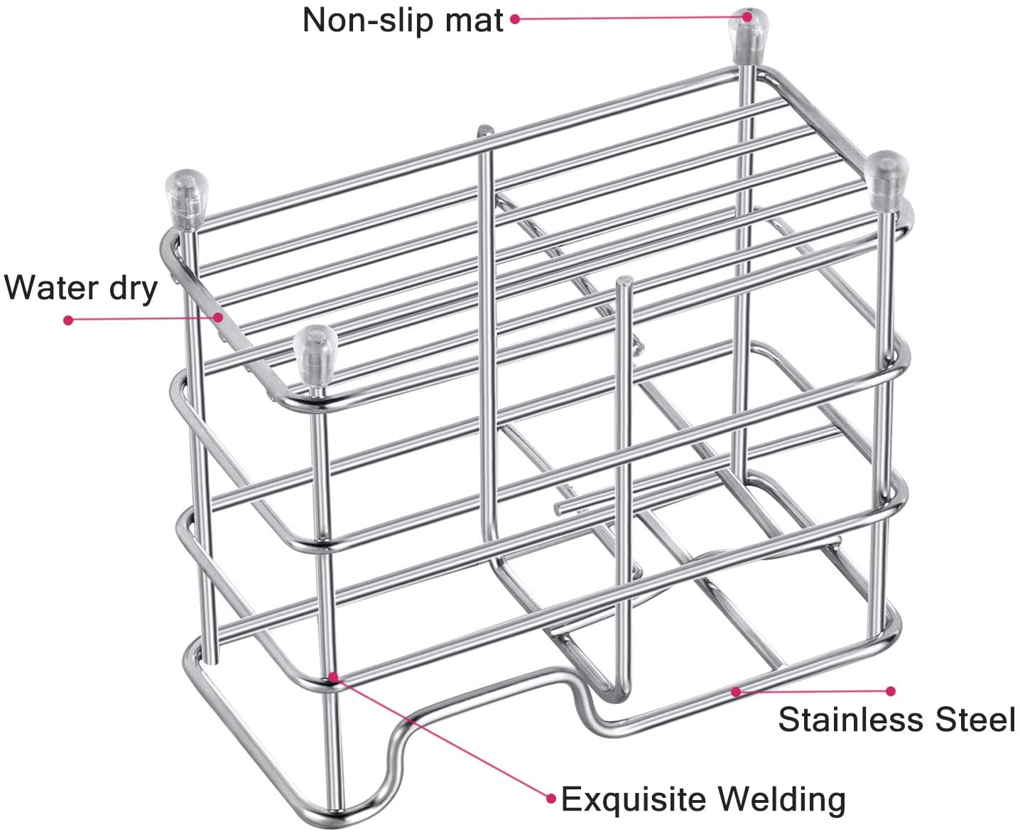 Stainless Steel Toothbrush and Toothpaste Holder for Bathroom, Sturdy and Hygienic, Drain and Rust Prevention, Silver - Image 5