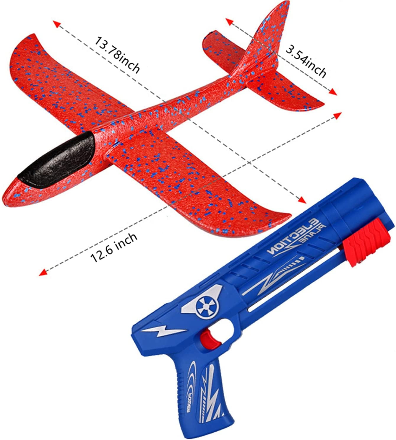 Rirool Airplane Launcher Toy for Kids, 3 Pack Outdoor Flying Foam Glider Catapult Planes with Stickers, Throwing Airplane Toys Birthday Gifts for Boys and Girls Ages 4-10 - Image 6