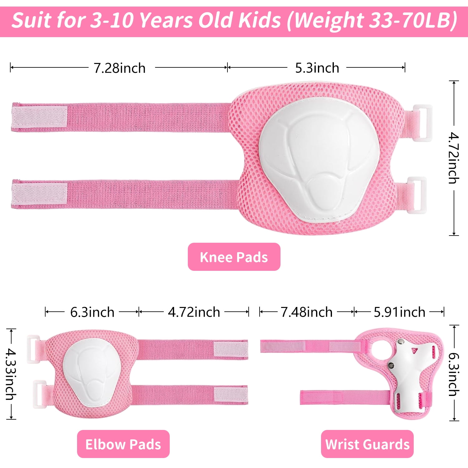 Kids Protective Gear Set - Knee Pads, Elbow Pads & Wrist Guards for Toddlers & Kids 2-8 Years - 3-in-1 Safety Gear for Skating, Cycling, Rollerblading, Scooter, and Outdoor Sports - Image 9