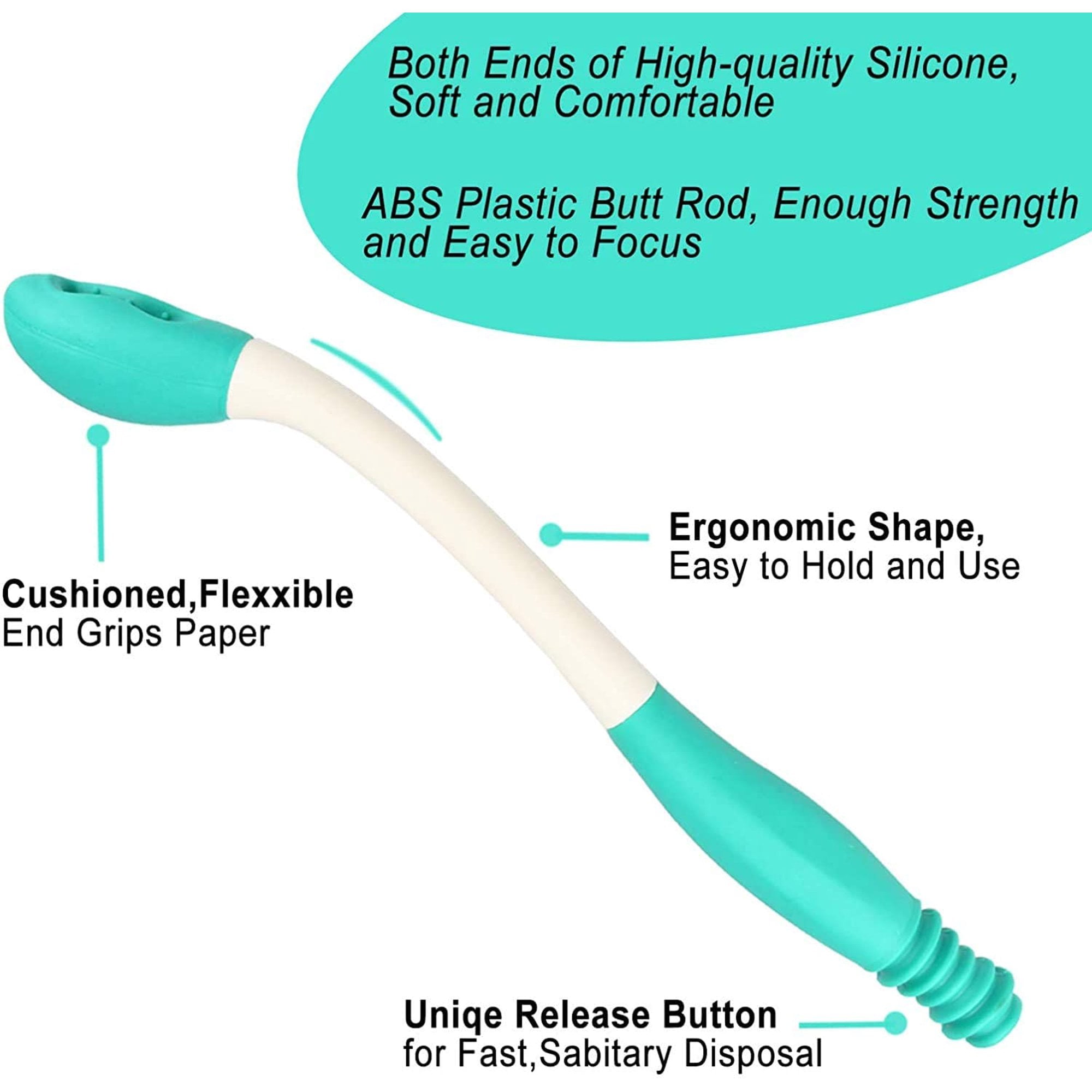 Rirool 15.7Inch Toilet Assist Tool, Bathroom Bottom Buddy Long Reach Comfort Wiper for Independent Daily Living, Adult Toilet Aid Wand - Image 7