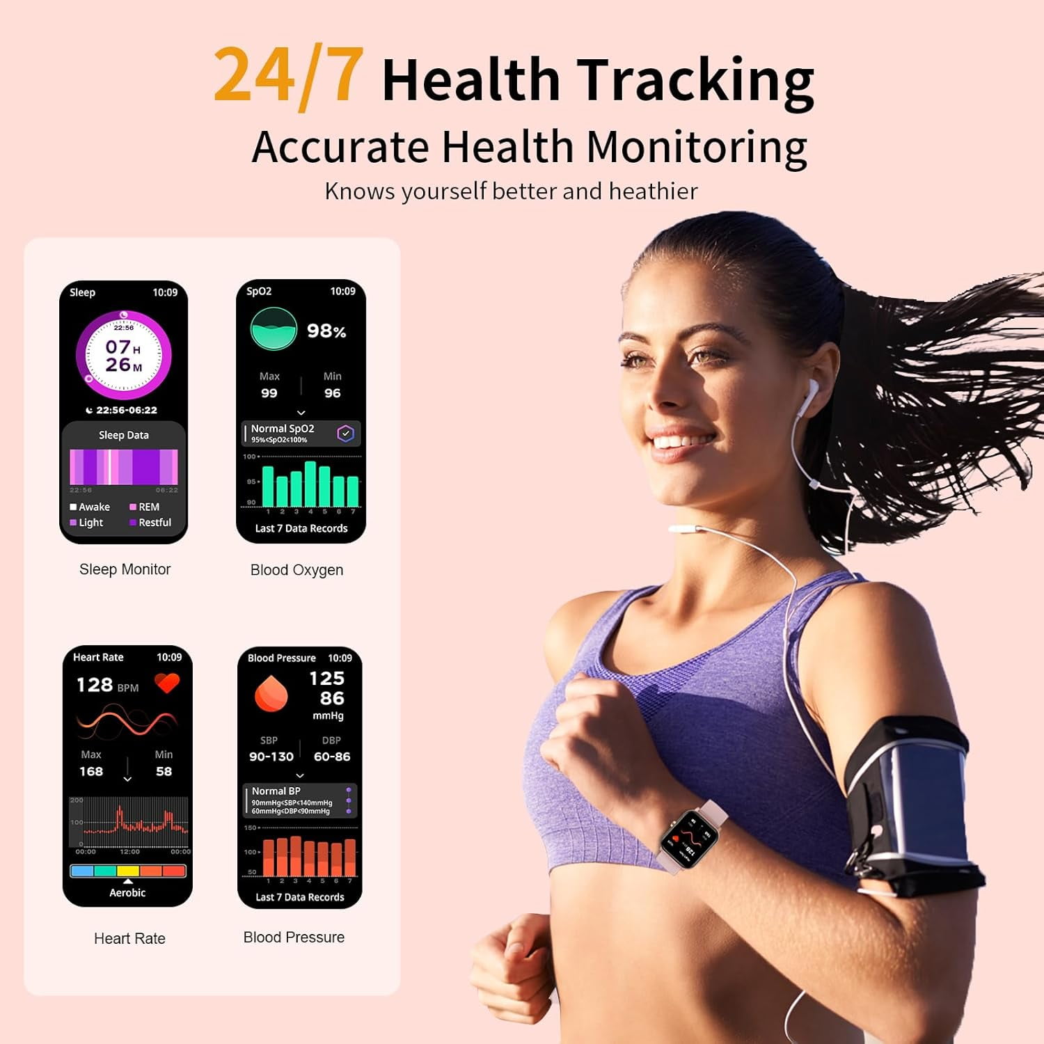 Smart Watch, Smartwatches for Men Women, 1.85" HD Fitness Tracker (Answer/Make Calls), 120+ Sport Modes, Heart Rate/Sleep Monitor, IP68 Waterproof Fitness Watch, Smartwatch for Android iOS - Image 7
