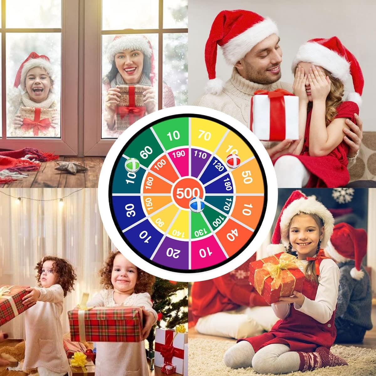 Rirool Kids Dartboard Set - Safe Board with 16 Sticky Plastic Balls - 28.3 Inches - Fun Family Party Game Gift - Image 5