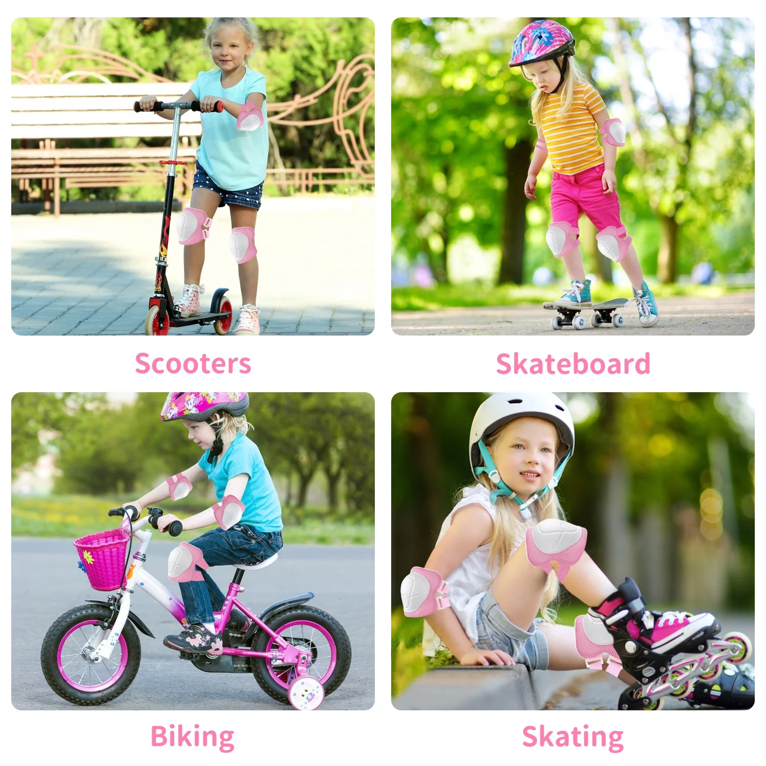 Kids Protective Gear Set - Knee Pads, Elbow Pads & Wrist Guards for Toddlers & Kids 2-8 Years - 3-in-1 Safety Gear for Skating, Cycling, Rollerblading, Scooter, and Outdoor Sports - Image 6