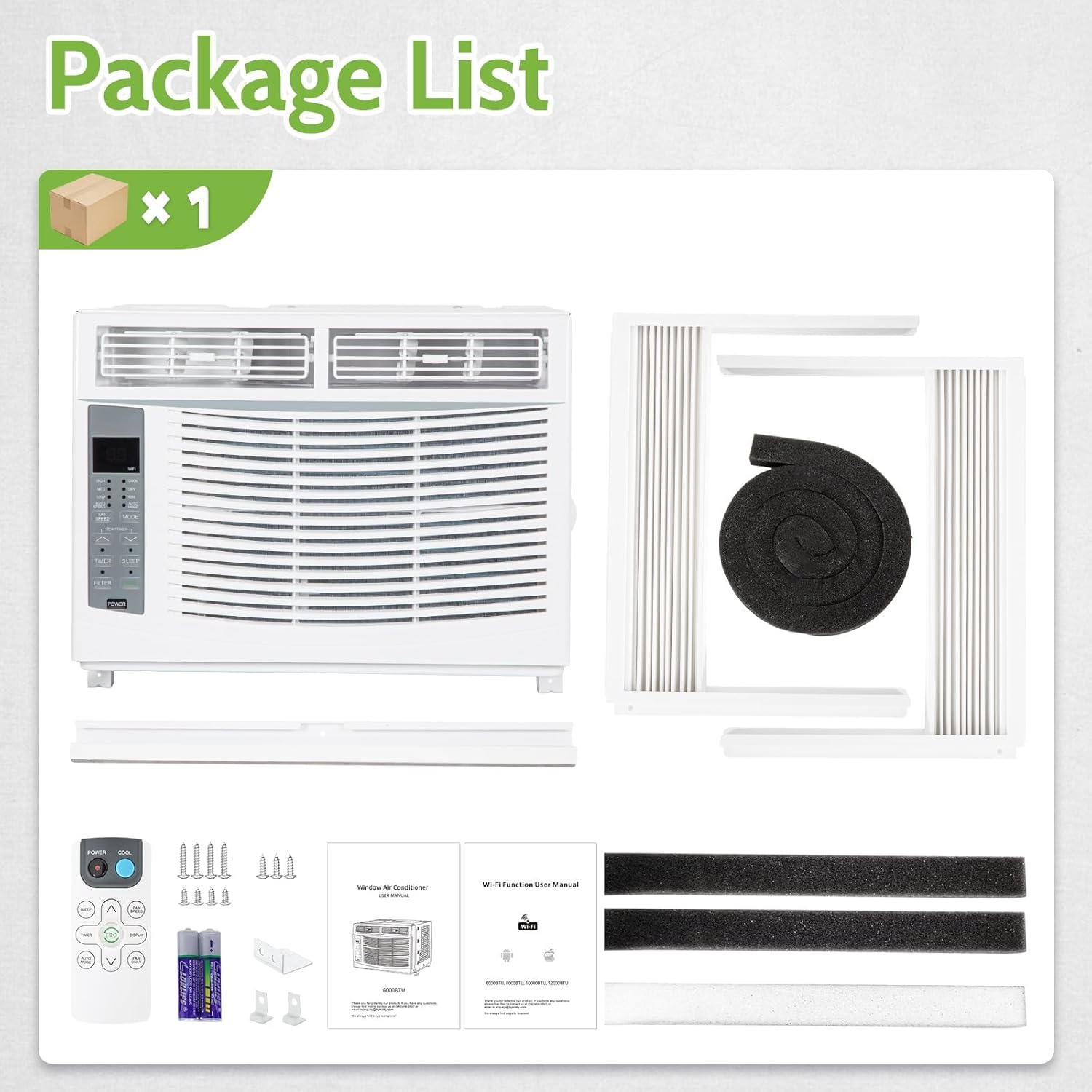 6,000 BTU WiFi Window Air Conditioner, Smart App & Remote Control, Energy Efficient Cooling for Rooms Up to 250 Sq.Ft., Complete Installation Kit - Image 7