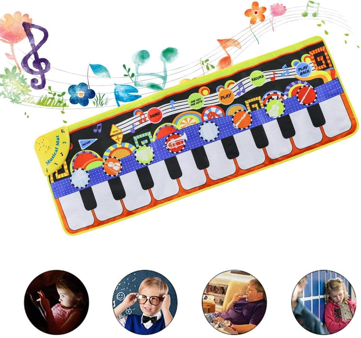 Rirool Kids Piano Dance Mat - Musical Playmat with 8 Instrument Sounds & Touch Keys - Educational Toy for Toddlers 3-7 Years - Image 5