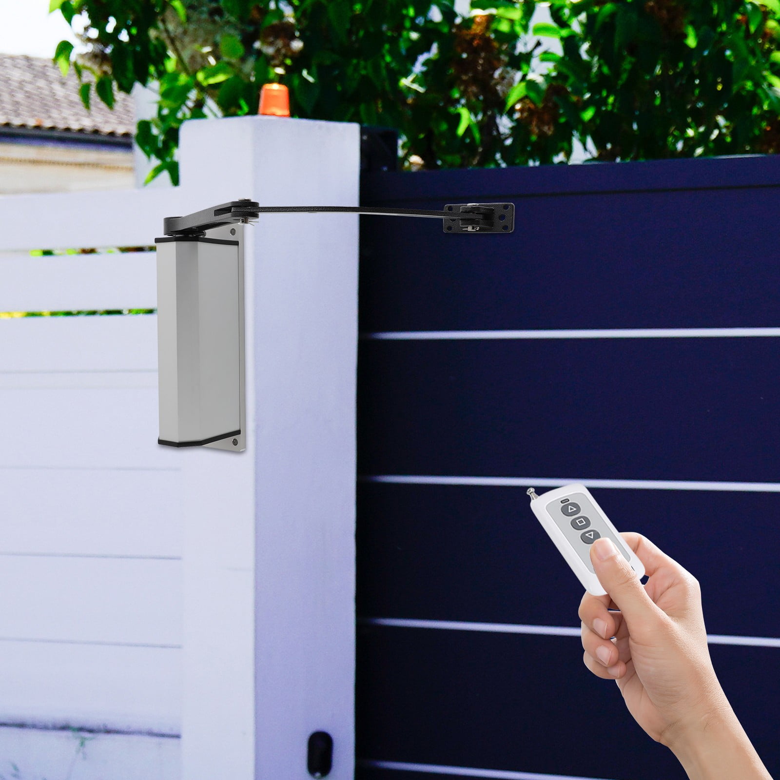Modern Automatic Swing Gate Silver Electric Door Operator Closer Mechanism w/Remotes for Supermarkets - Image 6
