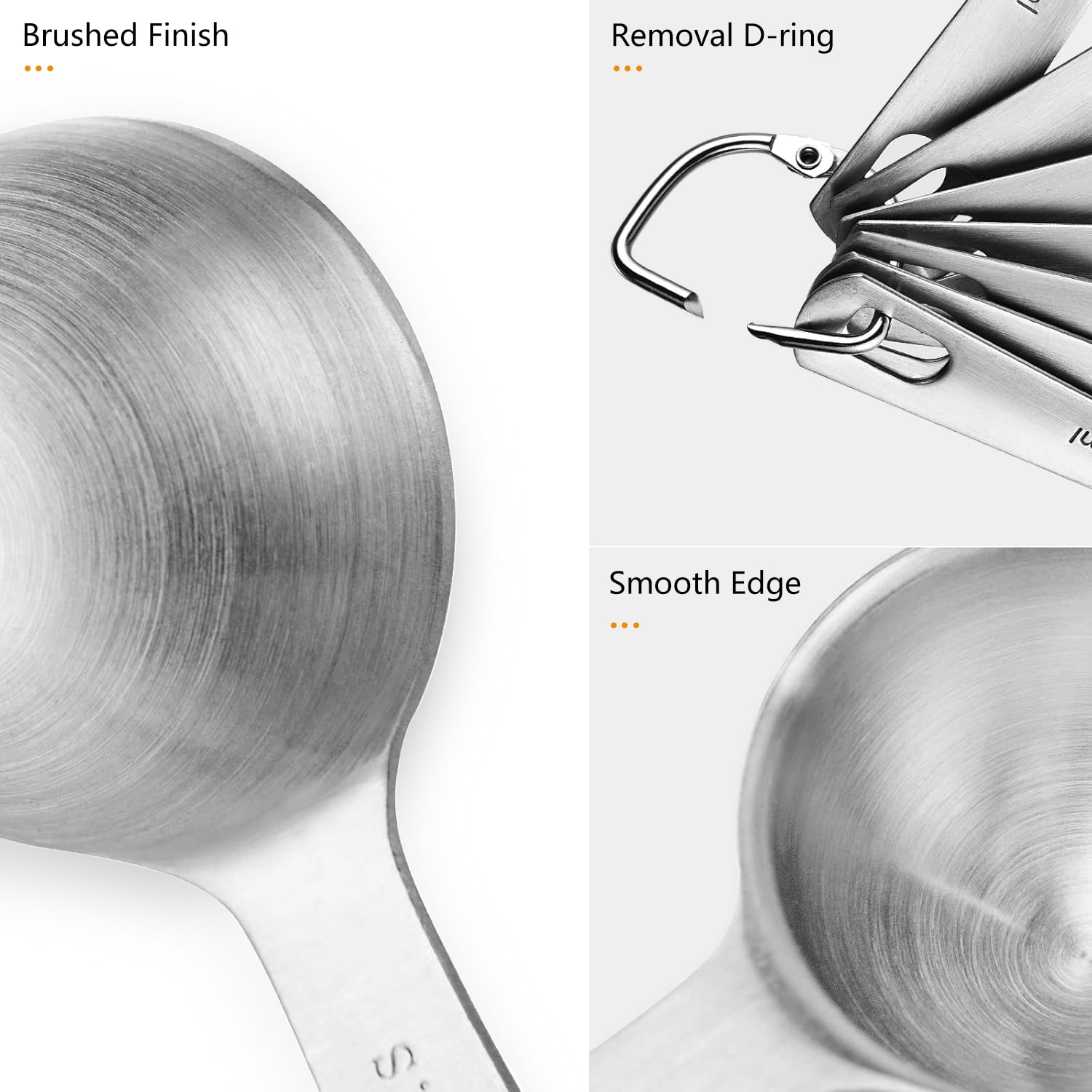 Rirool Stainless Steel Measuring Spoons Set of 9 Piece - Accurate Measurement for Cooking and Baking - Durable and Rust-Resistant Kitchen Tools - Image 2