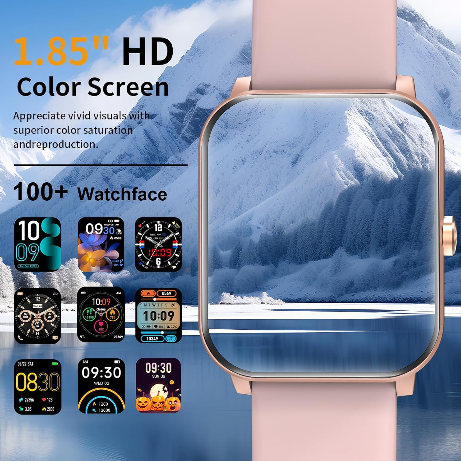 Smart Watch, Smartwatches for Men Women, 1.85" HD Fitness Tracker (Answer/Make Calls), 120+ Sport Modes, Heart Rate/Sleep Monitor, IP68 Waterproof Fitness Watch, Smartwatch for Android iOS - Image 5
