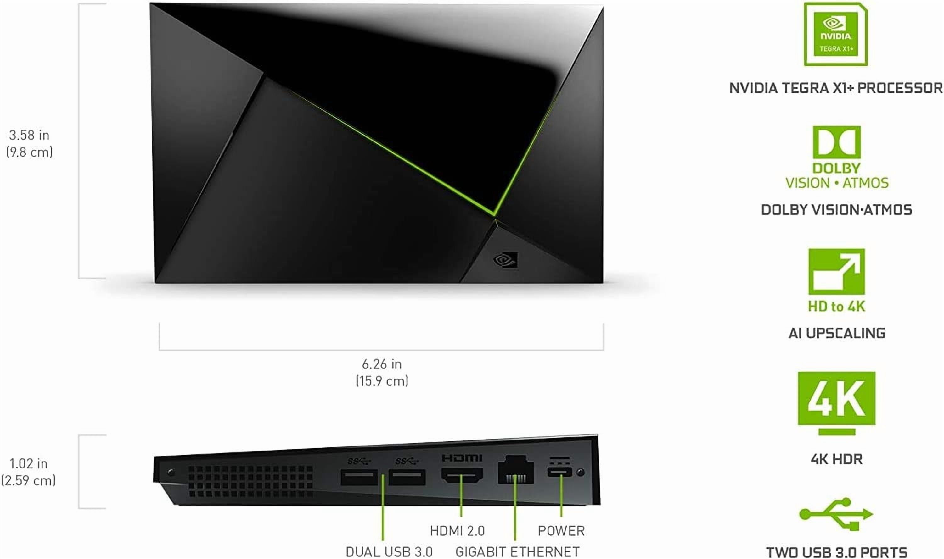 Shield Android TV Pro 4K HDR Streaming Media Player, 3GB RAM, 2X USB, Works with Alexa (Model:945-12897-2500-101) - Image 2