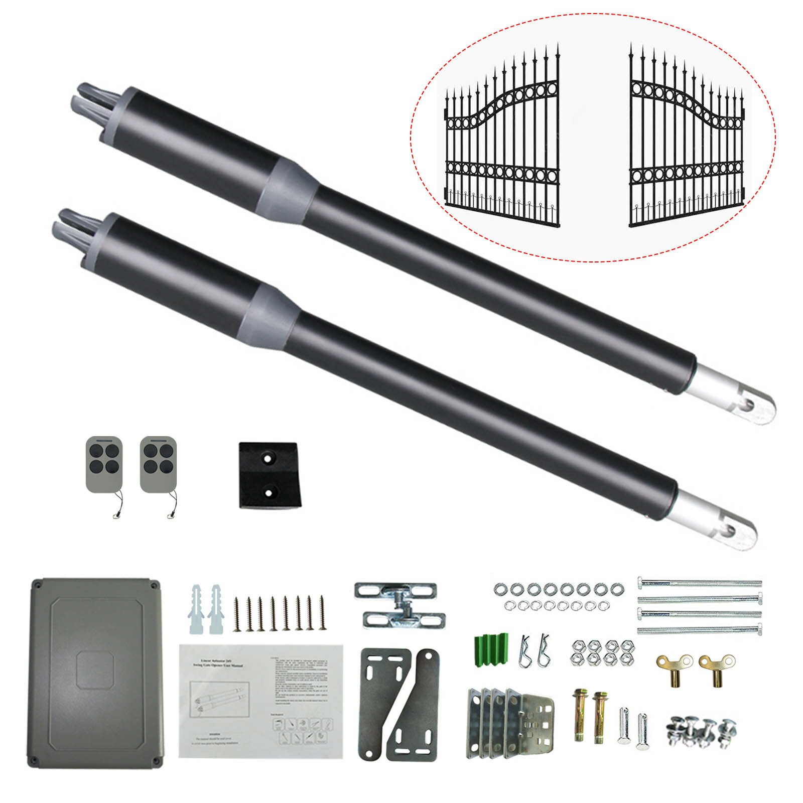 Automatic Heavy Duty Arm Swing Gate Opener for Single Gate/Double Gate 110V (Double Arm Swing Gate) - Image 9