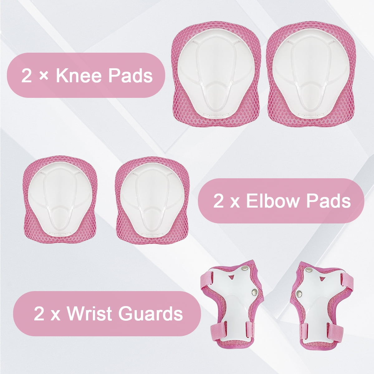 Rirool Kids Bike Helmet & Protective Gear Set - Ages 3-10 Boys Girls - Skateboard Cycling Scooter Rollerblading - Pink - Image 9