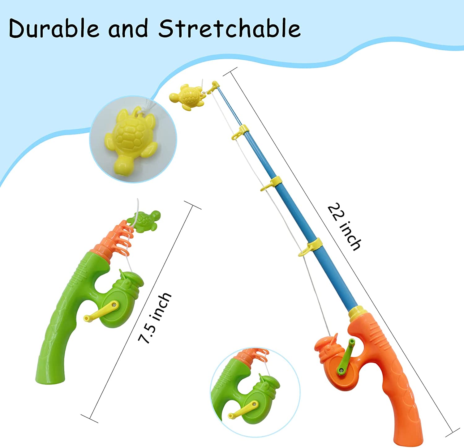 Rirool Magnetic Fishing Game Toy for Kids - 40PCS Ocean Animals, 2 Rods & Nets - Bath, Pool, Floor Play, STEM Learning Toy for Toddlers Preschool - Image 8