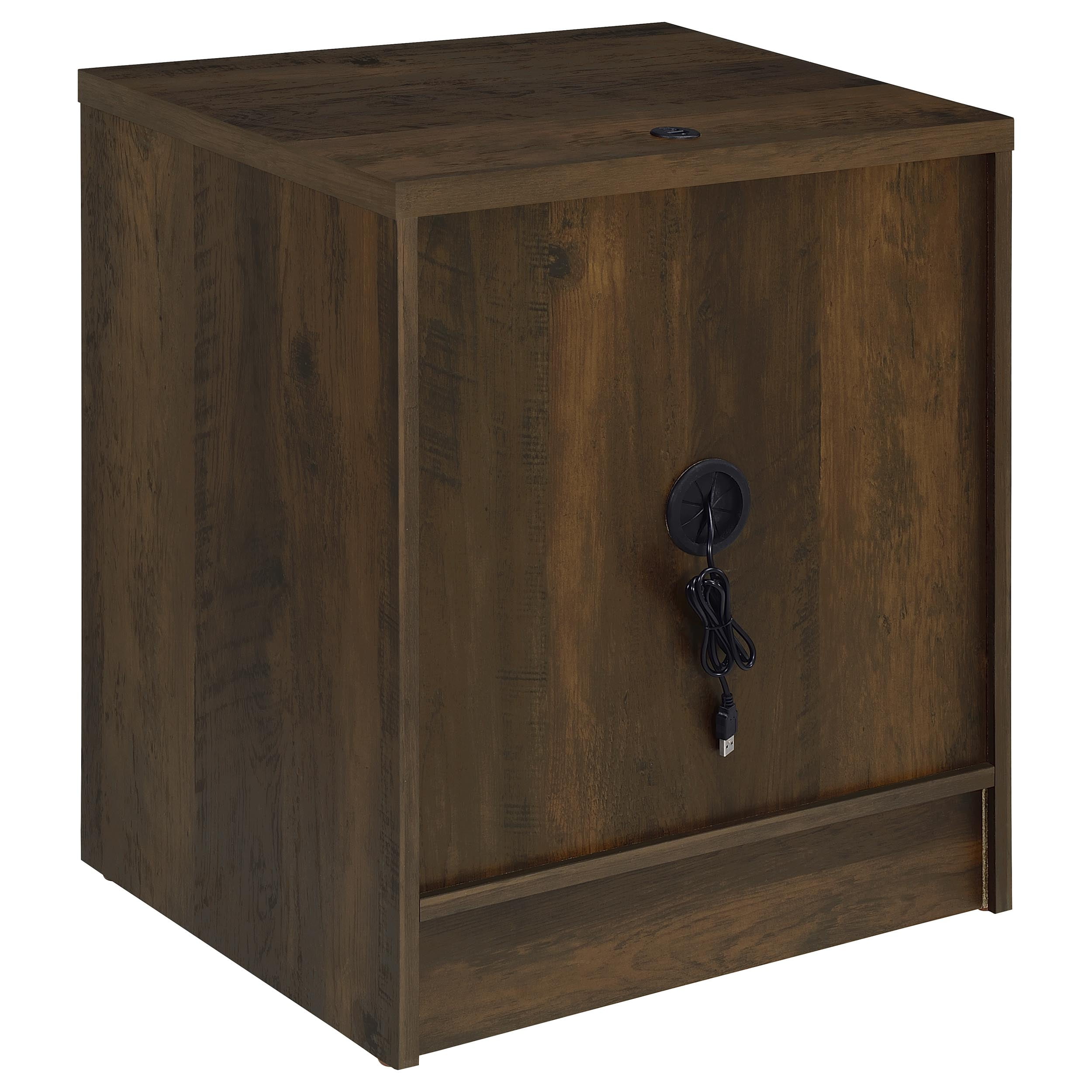 Geary Dark Pine 2-Drawer Nightstand with LED Motion Sensor Light & Dual USB-A/C Ports | Engineered Wood | 23.5" H x 19.75" W | Bedroom Furniture - Image 4