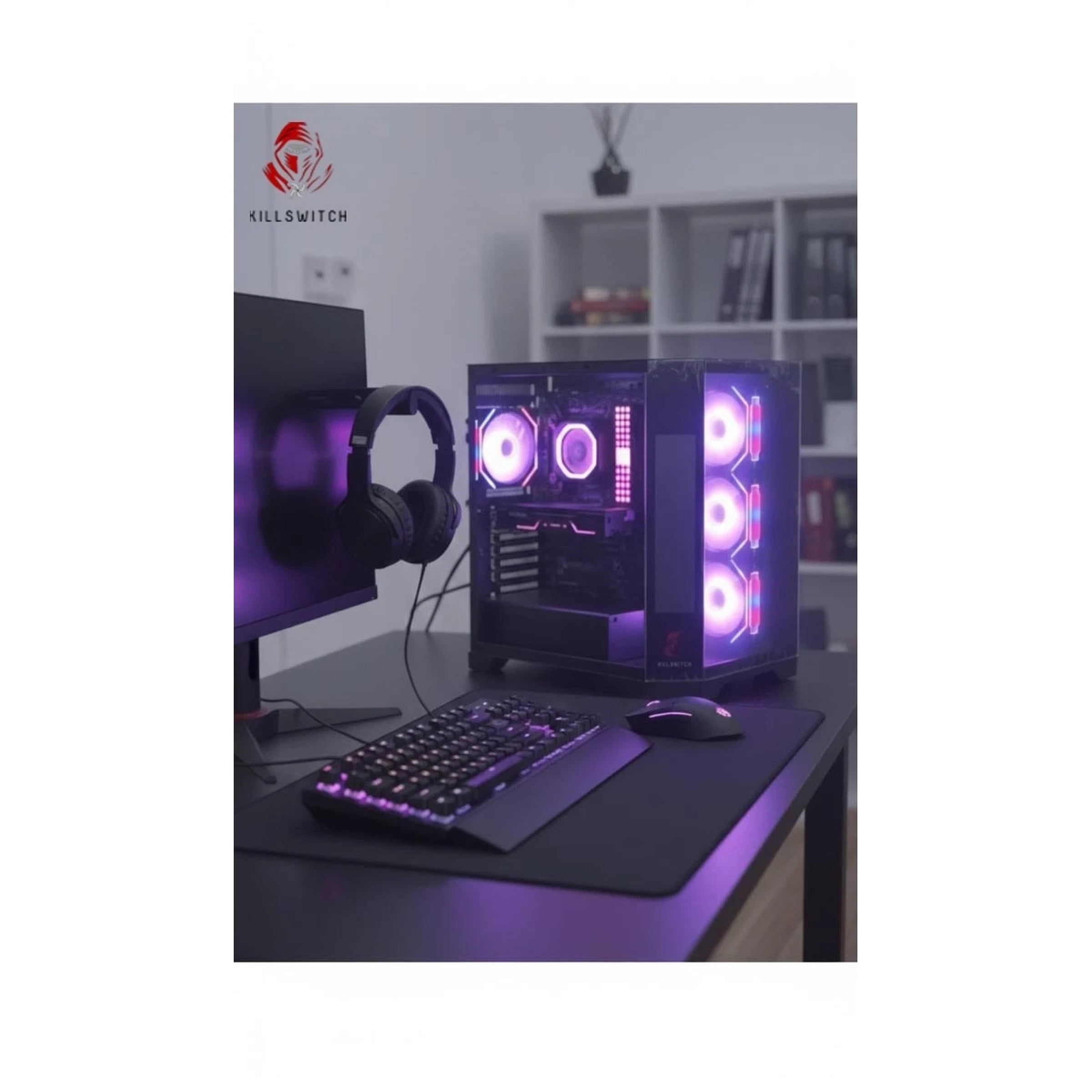 KILLSWTICH - KS MXJ PLUS - ATX/MATX/ITX GAMING PC CASE w/ SCREEN, PSU & 4 FANS - Image 2