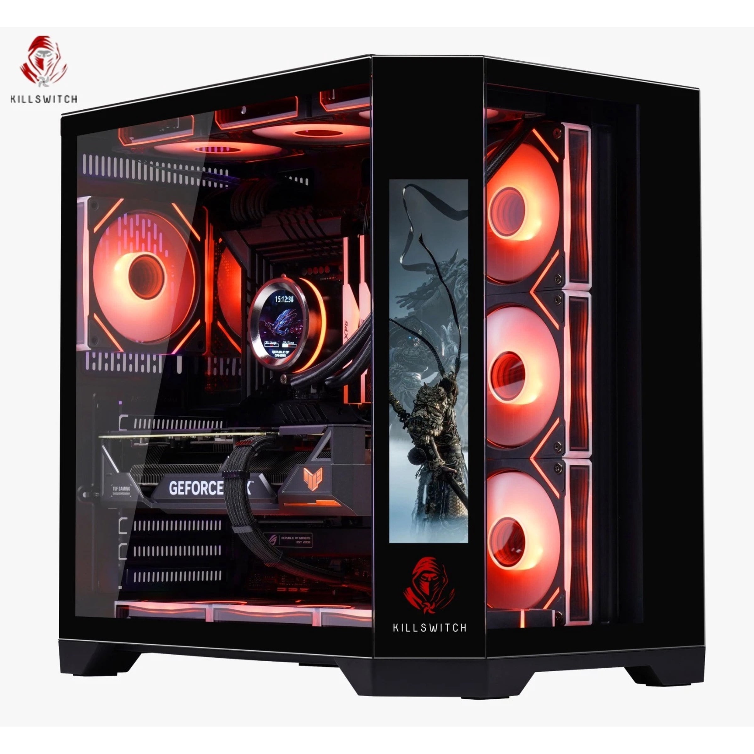 KILLSWTICH - KS MXJ PLUS - ATX/MATX/ITX GAMING PC CASE w/ SCREEN, PSU & 4 FANS
