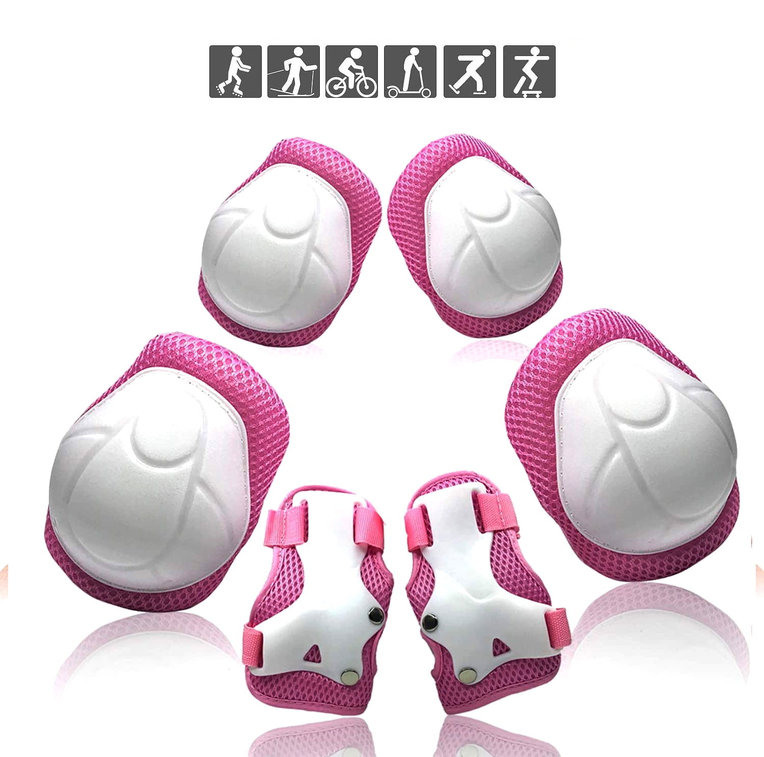 Kids Protective Gear Set - Knee Pads, Elbow Pads & Wrist Guards for Toddlers & Kids 2-8 Years - 3-in-1 Safety Gear for Skating, Cycling, Rollerblading, Scooter, and Outdoor Sports