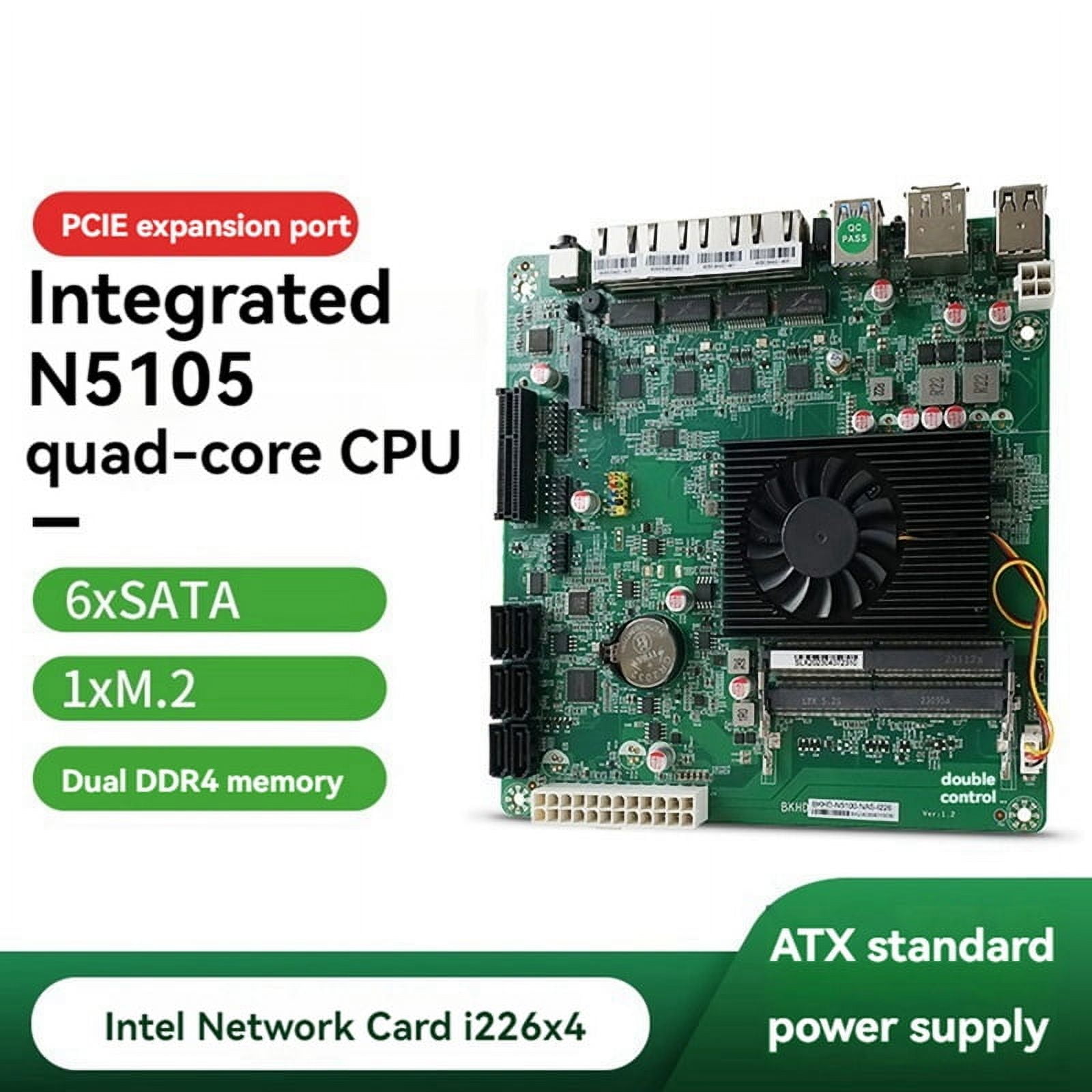 N5105 Motherboard for NAS System Soft Routers N5105 ITX Motherboards with 2.5G Networking Port 6 CPU 11