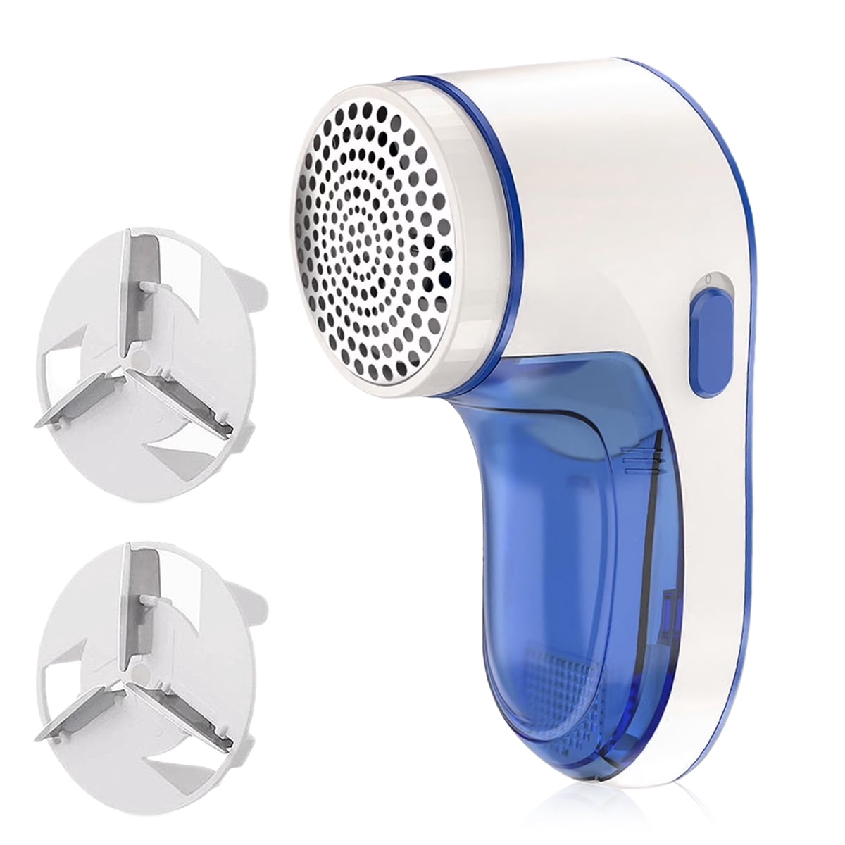 Rirool Electric Fabric Lint Remover & Sweater Shaver, USB Rechargeable Fuzz Defuzzer with 3 Stainless Steel Blades, Dual Protection, Blue