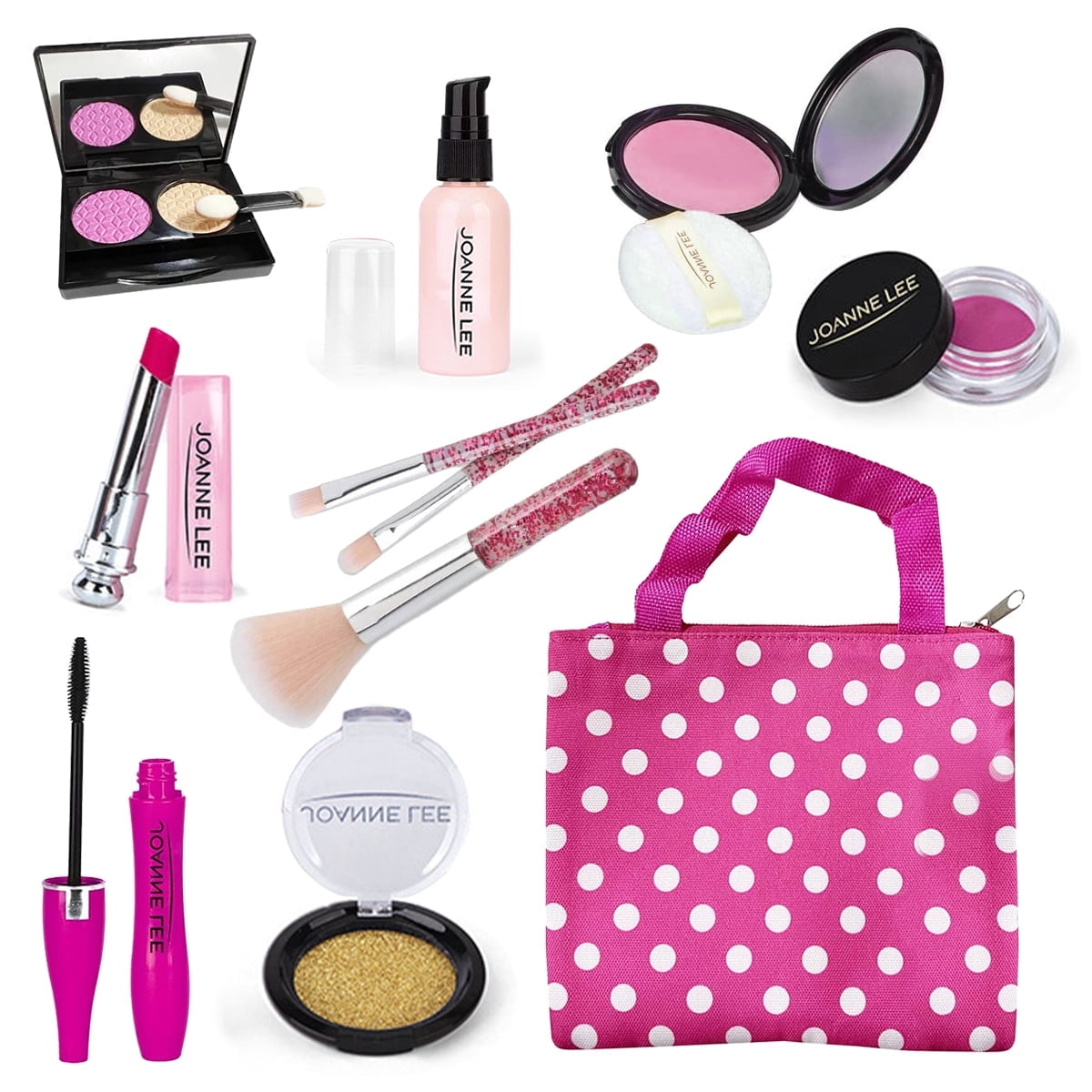 Rirool Play Kit for Girls - Vanity Set and Pretend Makeup Case - Perfect Gift for Toddlers and Kids - Pink - Ages 3-8 (Not Real Makeup)