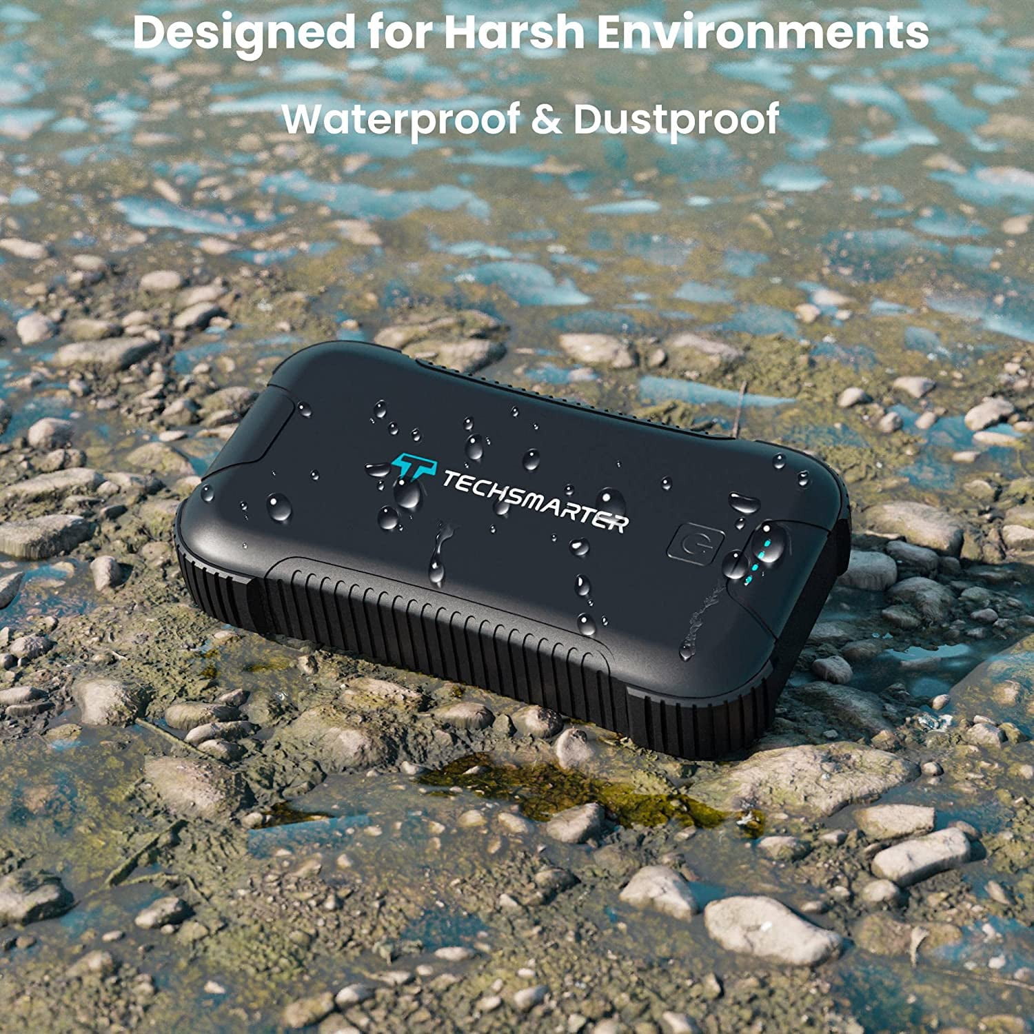Rugged Waterproof Power Bank 30000mAh 45W USB-C Portable Charger for Outdoor Camping Laptop