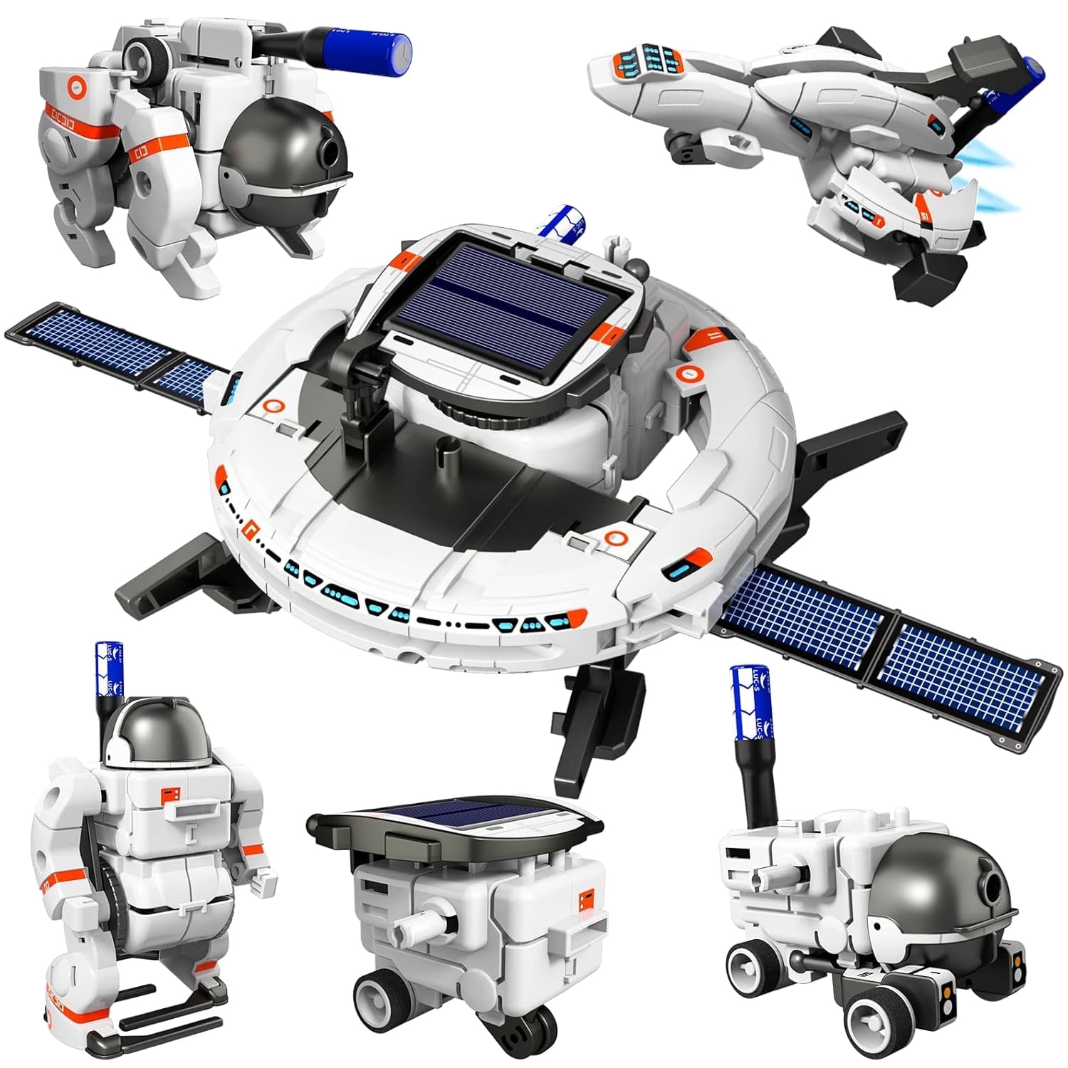 Rirool 6-in-1 Solar Robot Kit for Kids Ages 8-12, STEM Space Station, Rover, Shuttle, Dog & Explorer Models, DIY Educational Science Kit, Solar Powered or Battery Operated, Gift for Boys & Girls