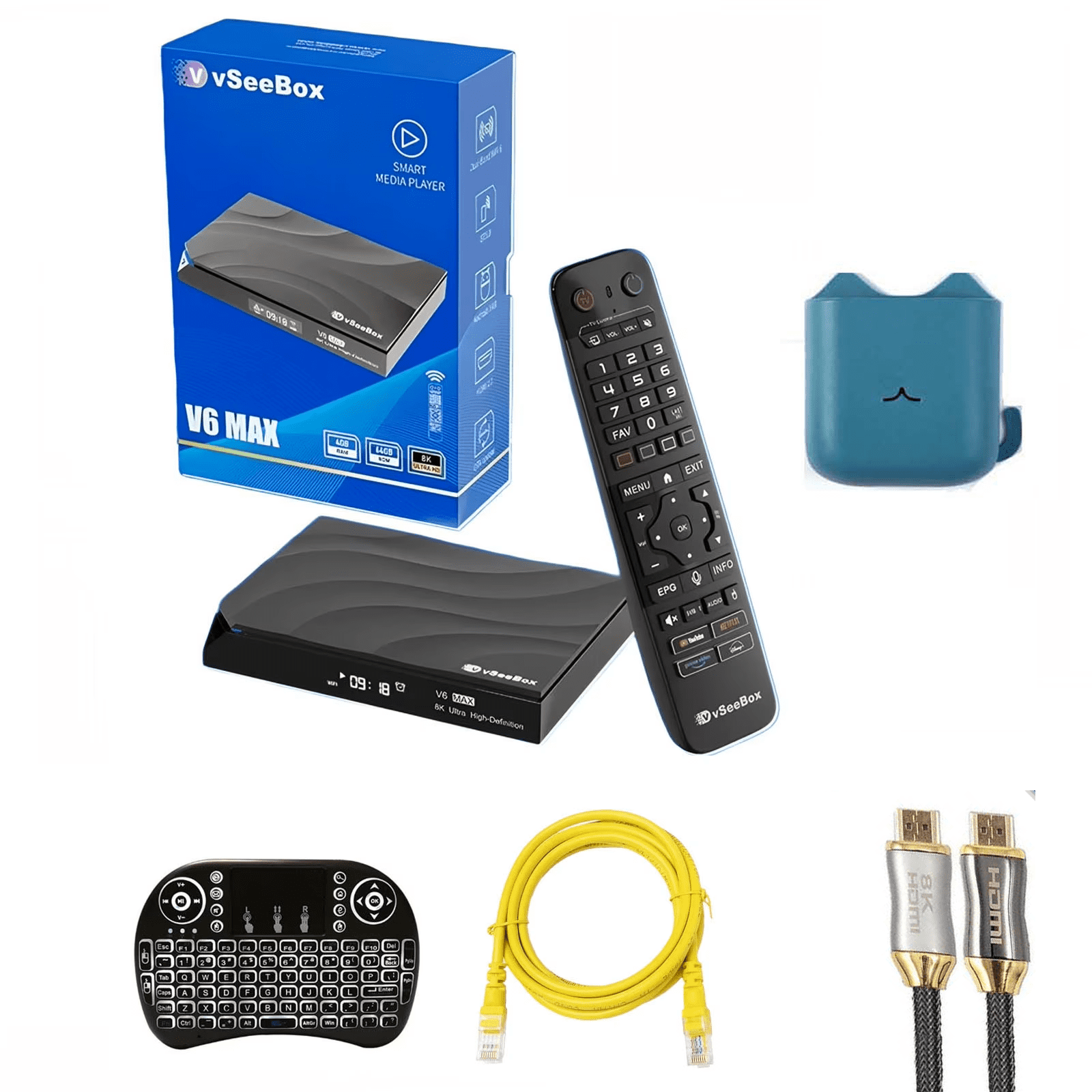 2025 New model Vsee-box V6 max mini computer with Voice Remote Control 4GB RAM, 64GB Storage,WIFI 6