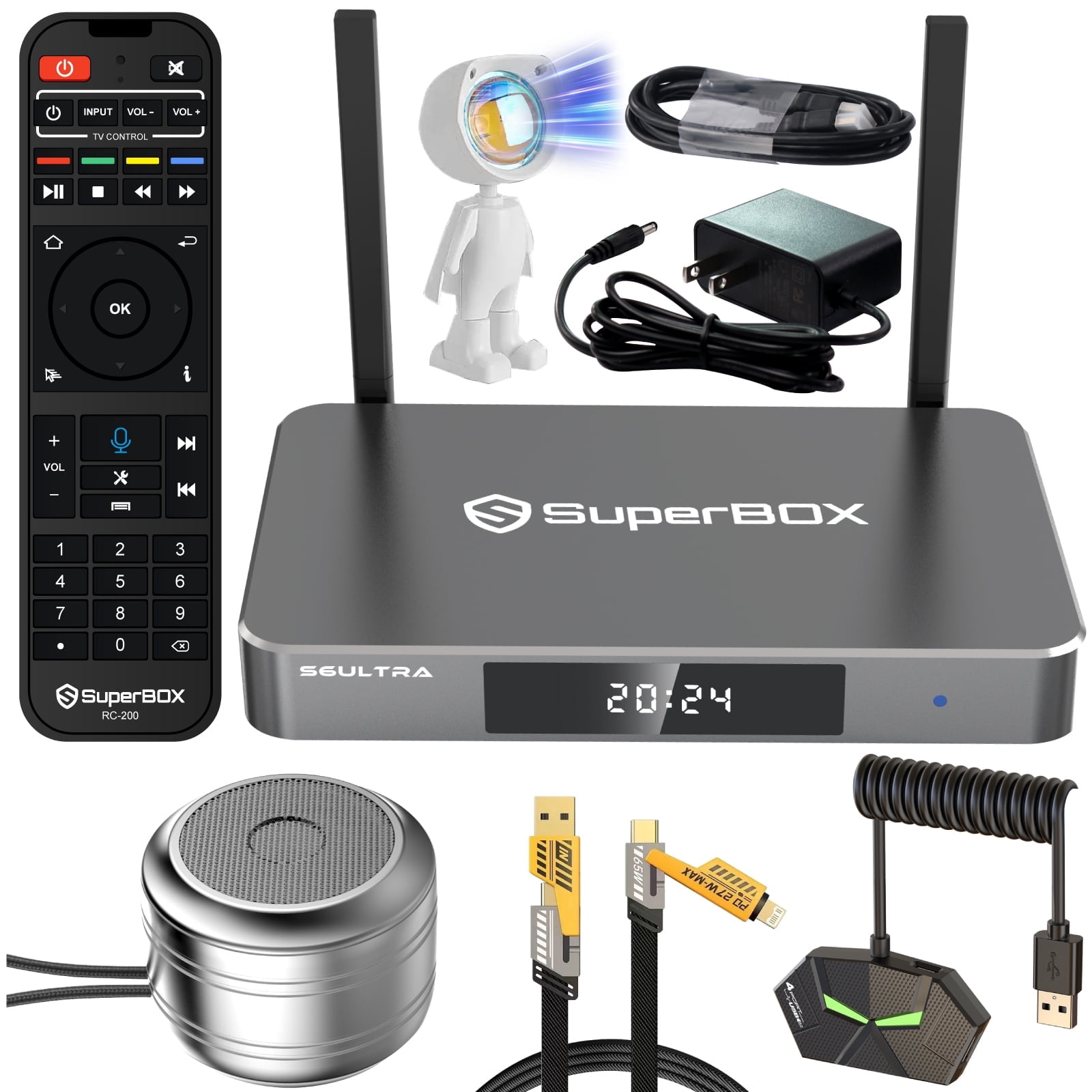 Latest SuperBox S6 Ultra Fully Loaded,2025 Newest Pack,4G+128G Powerful Smart Box,Time Shift, Parental Control Time,Super Powerful TV Box with Voice Remote Control,Ideal for Home