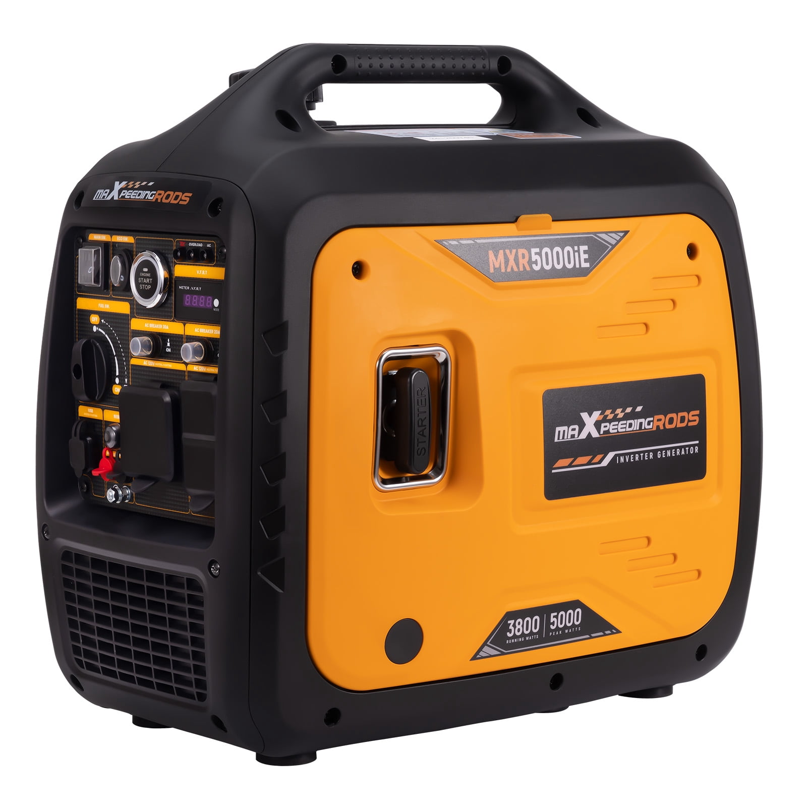 5KW Portable Inverter Generator, 3800W Running/5000W Peak, Gasoline 4-Stroke OHV Engine, Remote/Electric/Recoil Start, Quiet Power for RV Camping & Home Emergency, SKU 05205860
