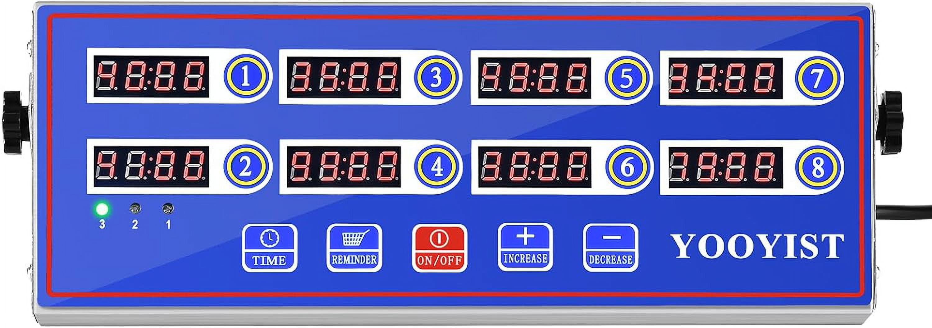 s for Cooking – 8 Channel Commercial Restaurant Kitchen Supplies – Stainless Steel LED Technology Digital – Reminder Function, Loud Alarm, Blue